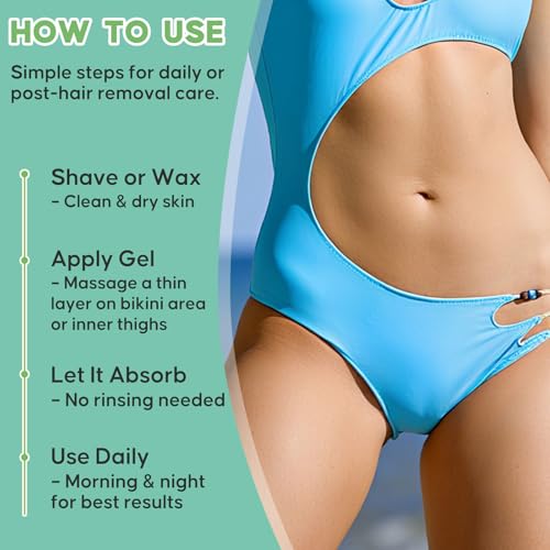 Ingrown Pubic Hair Cyst Treatment Gel, Razor Bumps Solution for Bikini Line, Intimate Area & Inner Thighs, Safe After Waxing or Shaving, Natural Formula, Gentle for Sensitive Skin - for Men and Women
