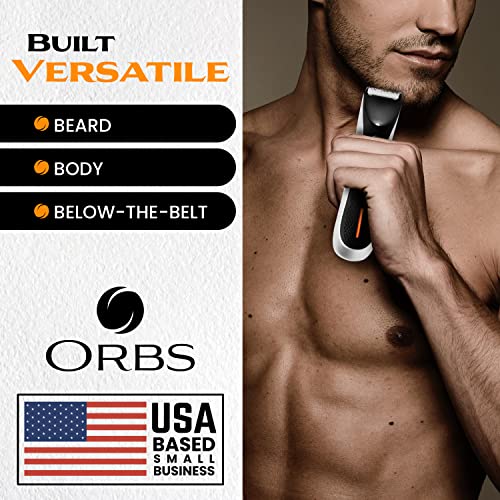 Orbs¢â V2 Electric Groin Hair Trimmer for Men w/Two Speeds, Premium Ball & Body Groomer Shaver for Men, Fully Waterproof Mens Trimmer w/Replaceable Ceramic Blade Heads, 90 Min Battery Life