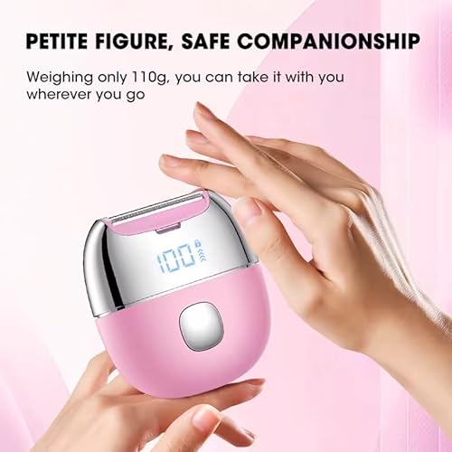 Bikini Trimmer for Women - Electric Razors for Women 2 in 1 Painless IPX7 Waterproof Rechargeable LED Dual Head Electric Shaver for Lady Bikini Underarm, Body, Leg, Face Hair Remove