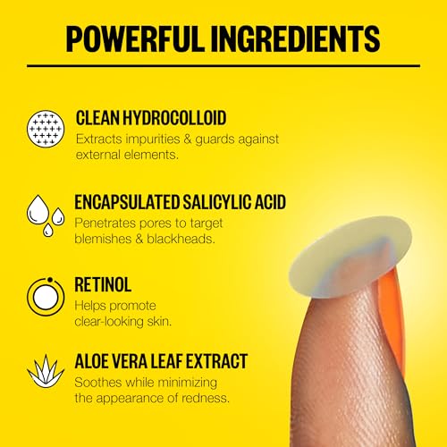 PEACE OUT Acne Day Dot Sheer Hydrocolloid Pimple Patches, Invisible Acne Spot Patches with Encapsulated Salicylic Acid, Retinol, and Aloe Vera, 40 Dots