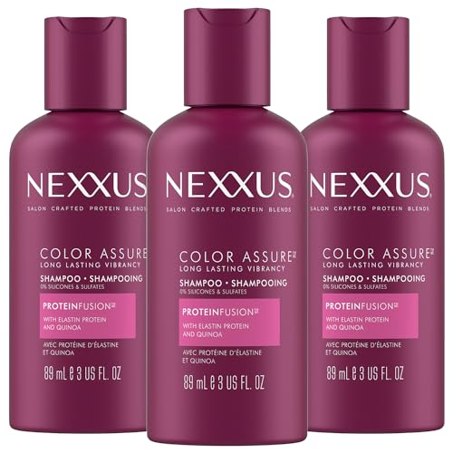 Nexxus Shampoo, Color Assure, Travel-Size 3-Pack ? Replenishes and Extends Hair Color Vibrancy, 3 Oz Ea