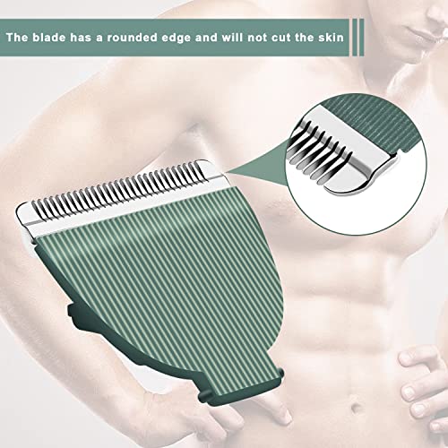 Audoc 2pcs Replacement Blades for Meridian Trimmer,Hygienic Ceramic Hair Replacement Blades for Meridian Body Trimmer (Onyx & Sage),Green