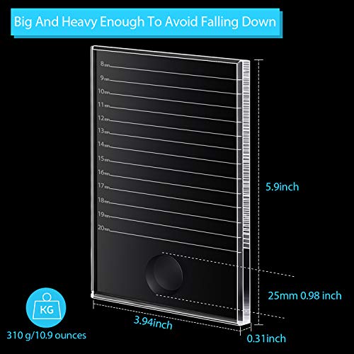 Maitys Lash Tile Glass Pallet Eyelash Crystal Pallet Bigger Size Extension Tile False Lash Tray Strip Adhesive Glue Holder for Eyelash Extensions(5.9 x 3.94 x 0.31 Inch,Transparent)