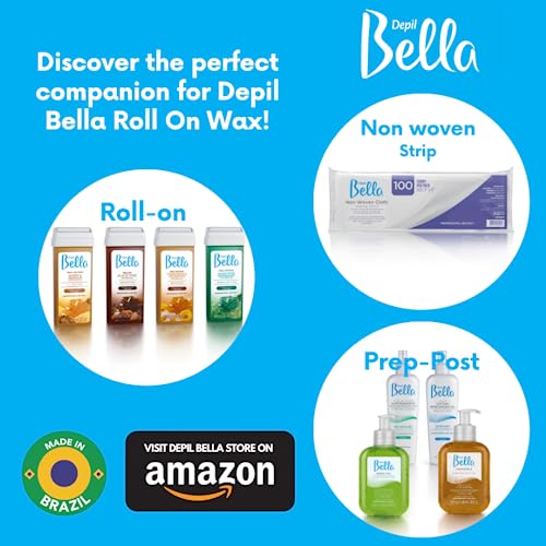 Depil Bella Brazilian Roll On Wax Honey and Propolis Depilatory | Body Waxing, Hair Removal Wax-Cartridge | For Men and Women | Home Self Waxing | Sensitive Skin | Dermatologically Tested | Painless