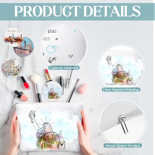 36 Set New York Souvenirs Gifts Bulk City Cosmetic Bag Nyc Makeup Mirrors Souvenirs from USA Women New York Makeup Bag Birthday Party Favors Trip Journey Gifts for Friend Sisters