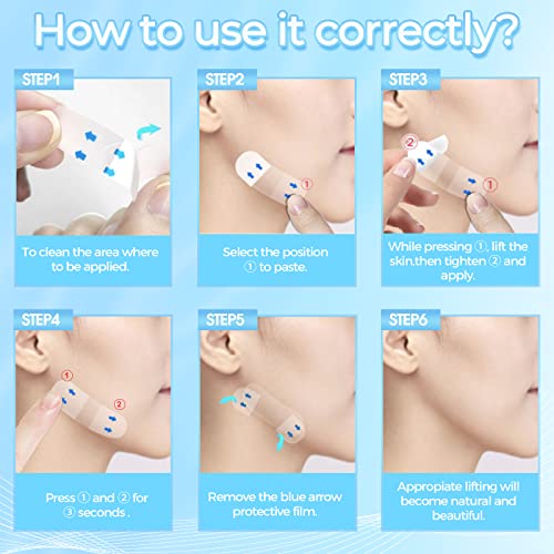 Face Lift Tape ? 144 PCS Invisible Face Tapes for Instant Lifting & Loose Skin Tightening Strips for Women? Face,Neck,Jowls,Eyes Sagging Skin,Wrinkles & Double Chin ? Facial Tape for Wrinkle Patches
