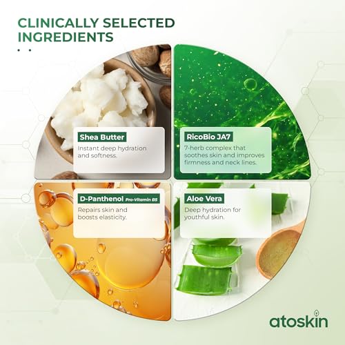 Atoskin Intensive Hand & Neck Cream - Real Hand Cream For Neck - Deep Moisturizing, Firms And Lifts The Skin, with Shea Butter, Panthenol & Herbal Extracts - 60g