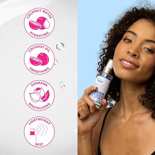 Skinny Tan Coconut Water Tanning Mist - Refreshing, Non-Sticky, and Fast Absorbing Formula - Formulated with Ultra-Hydrating Coconut Water - Delicious Tropical and Vanilla Scent - Medium - 5 oz