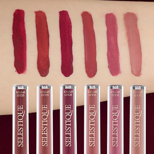 Matte Liquid Lipstick For Women, Set of 6 Colors from Nude to Dark Red, Waterproof Matte Lipstick Long Lasting, Non-Sticky and Fade-Resistant Formula ? Lip Makeup Kit for Long Lasting Style, 6 pcs