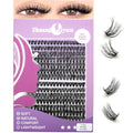 Eyelash Extension Kit 280pcs Individual Eyelashes Kit Cluster Lashes Natural Cluster 9-15mm Lash Extension Kit (30D&40D-9-15MIX KIT) (30D&40D KIT), Black (30D+40D)