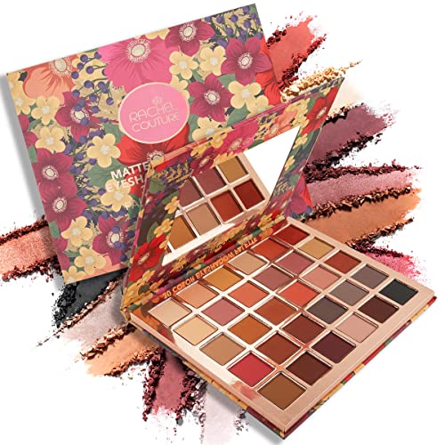 Rachel Couture Eyeshadow Palette with Natural Ingredients & Pure Pigments | Vegan & Cruelty-Free | Infused with Natural Botanical Extracts ? 30 Colors - Matte About You