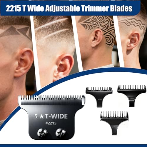 2215 T Wide Detailer Replacement Blades for Wahl 5 Star Serise Detailer Li Trimmer 8081 and 8171 Models (Black)