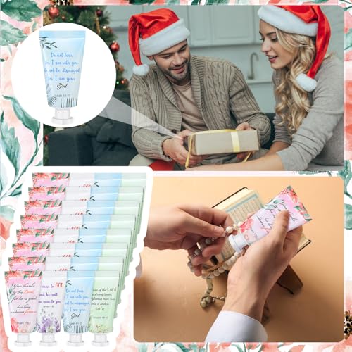 Landhoow 36 Pack Christian Hand Cream Bulk for Women Travel Hand Lotion Set Religious Bible Verse Gifts for Easter Church Prayers School Teacher Wedding Anniversary Birthday Mother's Day