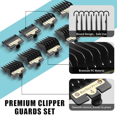 COSYONALL Clipper Replacement Guards for BabylissPRO Clippers Barberology FX870, FX880, FX825, and FX673 Clippers£¬Cutting Lengths 1/16¡±-3/4 ¡±,Black 8 Pack