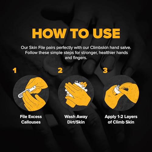Climbskin Aluminium Skinfile - Precision Callus File for Hands and Fingers - Includes 10 Adhesive Refill Pads - Ideal for Climbing, Weightlifting, and Gymnastics