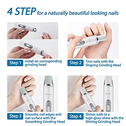 Electric Nail Buffer Drill and Polisher - Rechargeable Manicure Pedicure Tool for Naturally Beautiful Nails