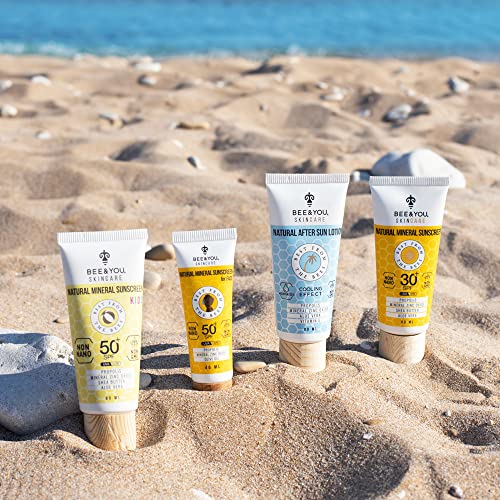 Bee and You SPF 50 Facial Sunscreen, UV Protection, Clear, Sensitive, Acne-Prone Skin, Mineral-Based Zinc Oxide, Propolis Extract, 100% Natural, Hypoallergenic, 1.35 oz