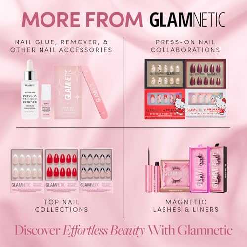 Glamnetic Press On Nails - Salty Waves | Short Almond Starfish Fake Nails with 3D Nail Art, Salon Quality Summer Nails | 15 Sizes - 30 Nail Kit with Glue