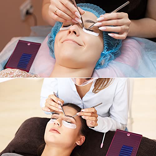 Maitys Eyelash Crystal Pallet Eyelash Extension Pallet Bigger Size Glass False Lash Tray Strip Adhesive Glue Holder(5.9 x 3.94 x 0.31 Inch,Pink)