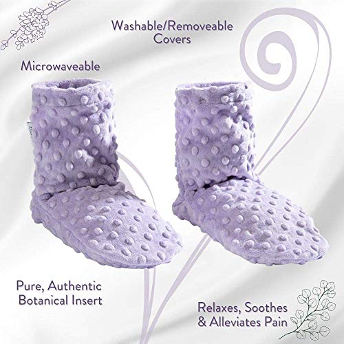 Sonoma Lavender Spa Booties, Microwavable Heated Slippers, Luxury Herbal Booties, Herbal Aromatherapy Foot Warmer