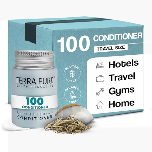 Travel Size Hotel Conditioner 300 Count 0.85 oz Bottles Guest Amenities for Hotels Vacation Rentals and Short Term Rentals Paraben Free Green Tea Scent Infused with Aloe and Olive Oil by H2O Therapy)