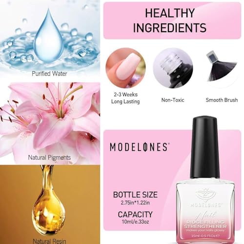 modelones Gel Nail Polish Set 6 Colors Pink Glitter Color Changing Hema&TPO Free Gel Polish Kit with Magnet Soak Off Nail Art DIY