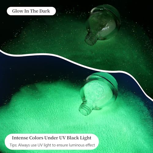 Etercycle Body Glitter Spray, Glow in The Dark Party Supplies Hair Glitter, Extra Fine Face Shimmer Powder UV Black Light Sparkly Glitter Gifts for Glow Party Halloween Easter Rave Accessories Makeup