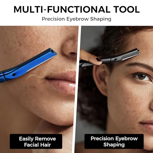 ZOMCHI Reusable Metal Dermaplane Tool Refills, Set of 10 Replacement Blades (Micro Distance), Dermaplaning Razor Refills, Plastic Free Eyebrow Razor Blades