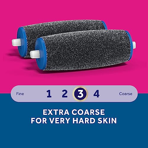 Amop? Pedi Perfect Electric Callus Remover Foot File Roller Head Refills, with Diamond Crystals, Removes Hard & Dead Skin, Extra Coarse for Very Hard Skin ? 2 Count