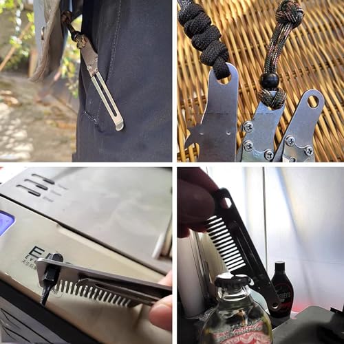 Titanium Comb EDC Mini Portable Hair Comb Multifunctional EDC Mustache Comb