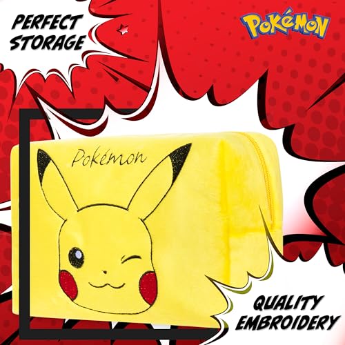 Pokemon Makeup Bag for Women Men and Kids Pikachu Cosmetic Bag Travel Wash Bag Holiday Accessories - Gifts for Women
