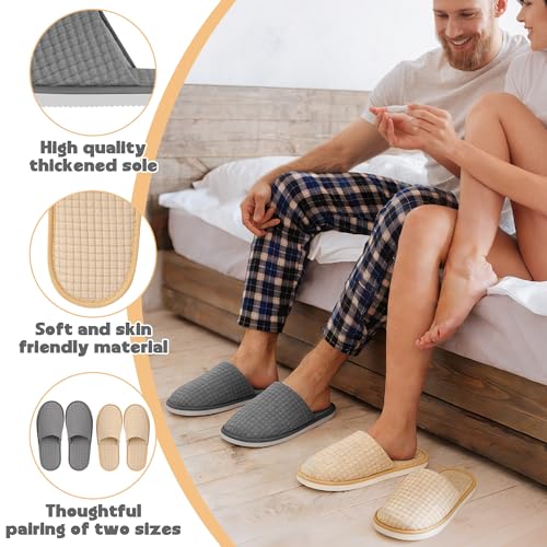 12-20 Pairs Disposable Slippers for Guest, Non Slip Disposable Slippers for Women and Men, Breathable House Slippers Indoor Outdoor for Hotel Essentials Shoeless Home Spa Travel