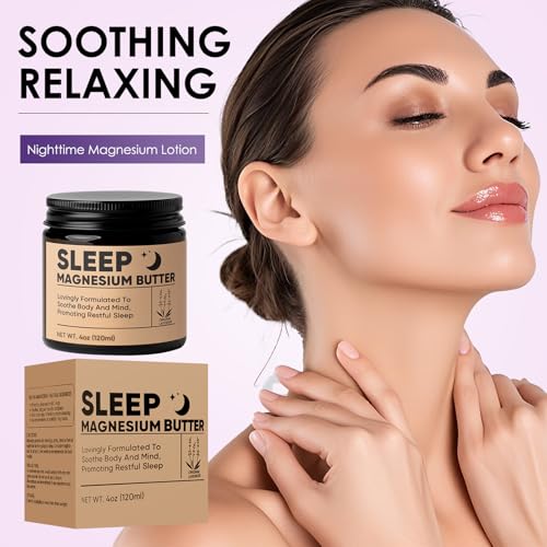 WZI Magnesium Butter for Sleep - Magnesium Cream with Shea & Mango Butter, Arnica & Essential Oils, Nighttime Magnesium Lotion for Leg, Foot, Original Lavender, 4oz