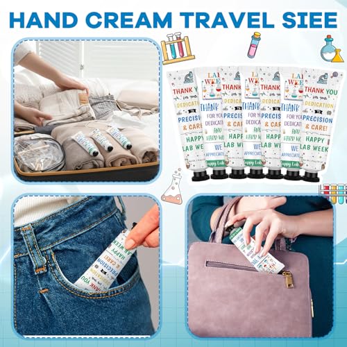 Loopeer 24pcs Lab Week Gifts Bulk Hand Cream Set Medical Laboratory Week Gifts for Medical Laboratory Science Scientist Nurse Doctor Dry Cracked Hands Moisturizing Travel Size