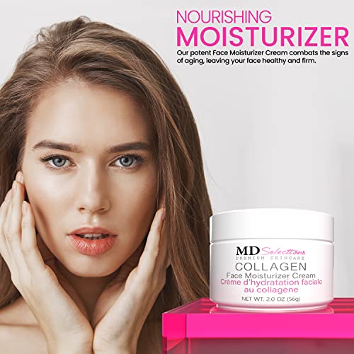 Collagen Face Moisturizer Peptide - Anti-Wrinkle Facial Moisturizer For Face - Niacinamide, Deeply Hydrating Peptide Complex Cream, Facial Skin Care Products For Dry - 2Oz (Pack of 2)