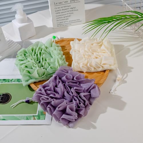 Wash Cloth Loofah Combo, The Soft Loofah and Washcloth, 2 in 1 Bath Loofahs Sponge, Loofahs Exfoliation, for Cleansing and Smooth Skin