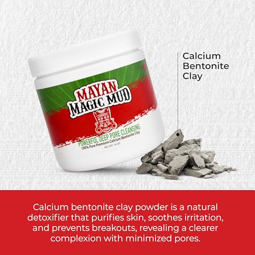 Powerful Deep Pore Cleansing Calcium Bentonite Clay by Mayan Magic Mud for Unisex - 16 oz Cleanser
