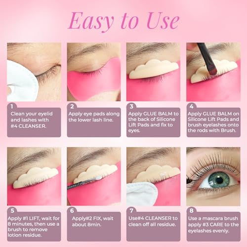Libeauty Lash Lift Kit with Upgraded Glue Balm, Brow Lamination Kit, Professional Eyelash Curling & Perm, Suitable for Salon & Home Use