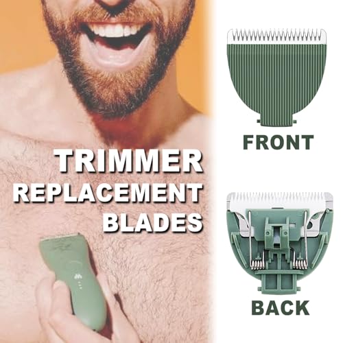 2 Packs Green Replacement Blades for Meridian Trimmer,Compatible with Meridian Body Trimmer Onyx & Sage£¬Hygienic Ceramic Replacement Blades