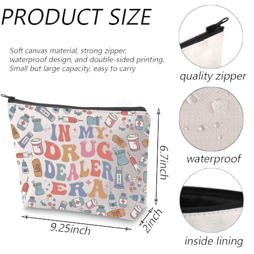 TGBJE Drug Dealer Gift In My Drug Dealer Era Makeup Bag Pharmacist Gift Medication Distributor Zipper Pouch Weed Gift (Drug Dealer Era bag)