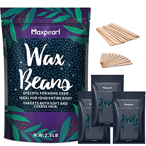 Maxpearl Hard Wax Beads, 300g & 2.5LB Hair Removal Wax Beans for Coarse Hair - Brazilian, Bikini, Underarms, Arms, Chest, Back, Legs