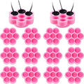 Maitys 200 Pcs Flower Glue Cup Lash Glue Holder Volume Eyelash Extension Flower Pallet Pad Easy Fan Eyelash Ring Cup Bulk for Women Girls Extension Lashing Supply Kit(Pink)