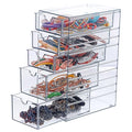 5-Drawers Plastic Storage Organizer, Clear Hair Accessories Organizer with Large Capacity, Plastic Clear Hair Accessories Storage with 5 Drawers for Bathroom, Dresser, Cosmetic
