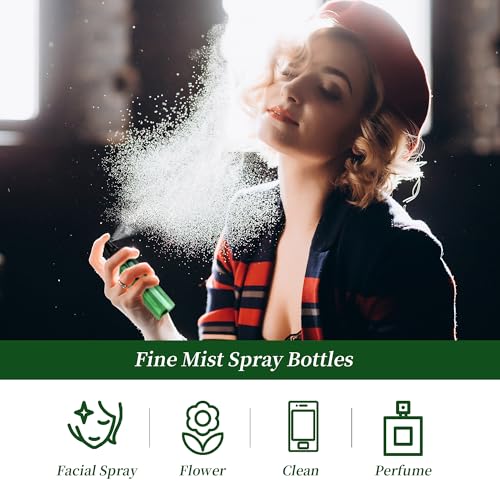 36 Pack Fine Mist Small Spray Bottles 4 oz/120 ml Plastic Spray Bottles, Empty Small Travel Spray Bottle, Refillable Mini Sprayer Bottle Bulk with Funnels and Labels, Green