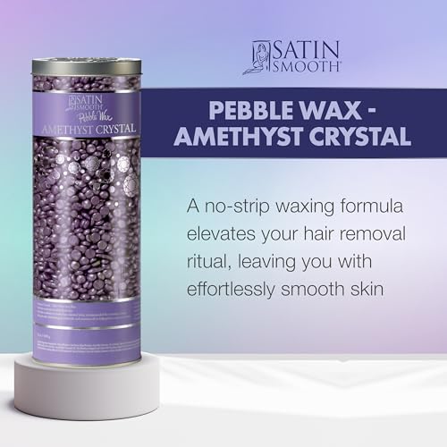 Satin Smooth, Hair Removal Wax, Thin Film Flex Pebbles Wax¢â, Amethyst Crystal Flex Hard Wax Beads ? for Sensitive Skin & Fine to Medium Hair, 23 oz