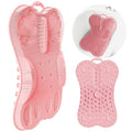 Back Scrubber Body Bath Cushion for Tub Bathtub Back Lumbar Ergonomic Support, Silicone XL Large Thick Soft Seat Pad Non-Slip Suction Cups, Relaxing Spa Exfloating Scrubber Mat 28x19 Pink