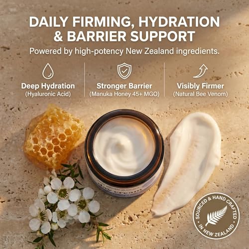 Bee Venom & Manuka Honey 45+ MGO Day Cream - Firming, Anti-Wrinkle Face Moisturizer with Hyaluronic Acid & Vitamin C, 2oz | 2.5-month supply