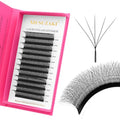 Lash Extensions 5D Eyelash Extensions W Lashes 0.07mm Thickness D Curl Lashes Mix 8-15mm Soft Lash Trays Volume Lash Extension Natural Matte black False Eyelashes Professional Use(W-5D-0.07-D,8-15mm)
