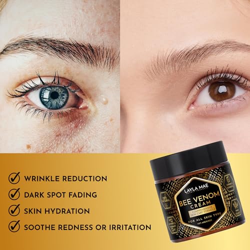 Layla Mae Bee Venom Skin Care Cream - Wrinkle Care Firming for Skin Elasticity Cream - Natural Care for Skin Imperfection