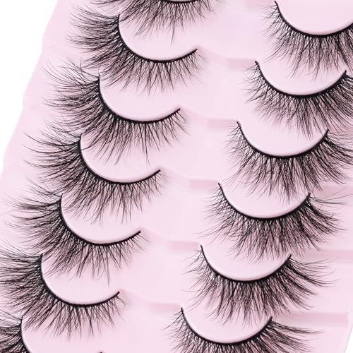 Eyelashes Cat Eye Strip Lashes Natural Look Lashes Wispy Fluffy Fairy Eyelash Wispy False Mink False Eyelashes